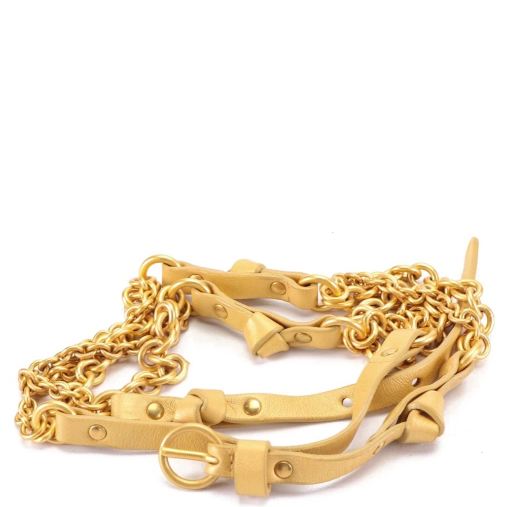 Bottega Veneta chain and leather belt